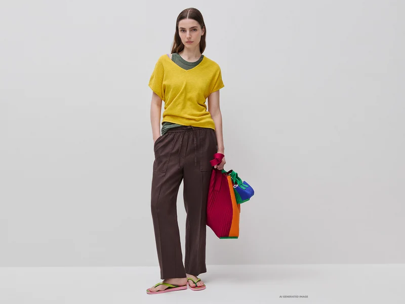 Reine Leinenhose mit Gummizug