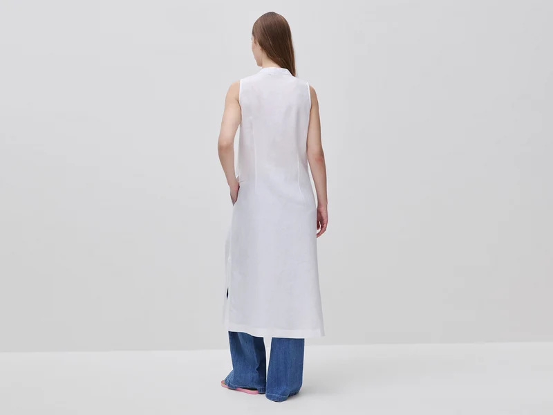 Langes Kleid aus 100 % Leinen