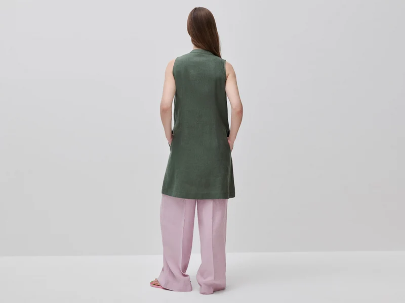 kurzes Kleid aus 100 % Leinen