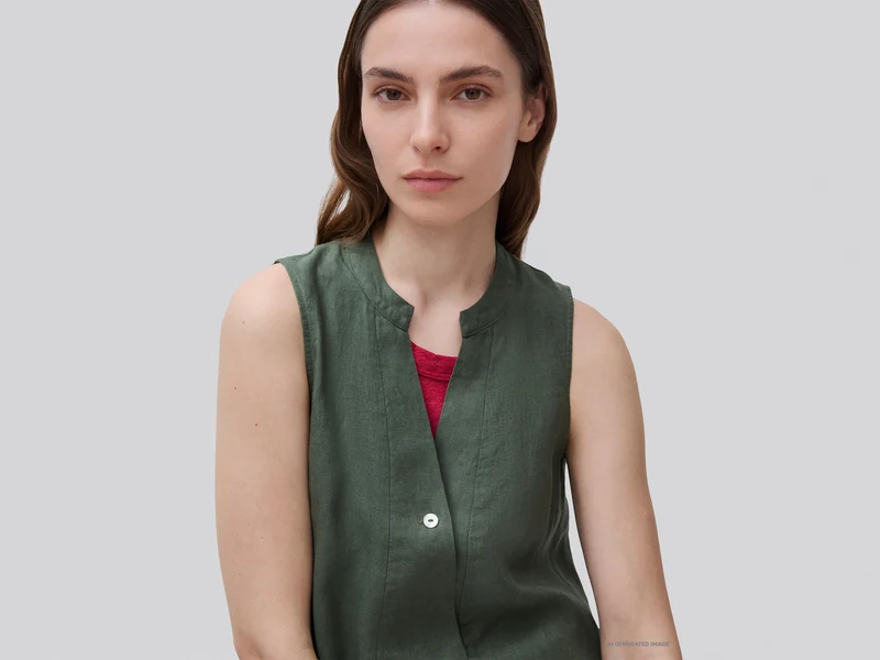 kurzes Kleid aus 100 % Leinen