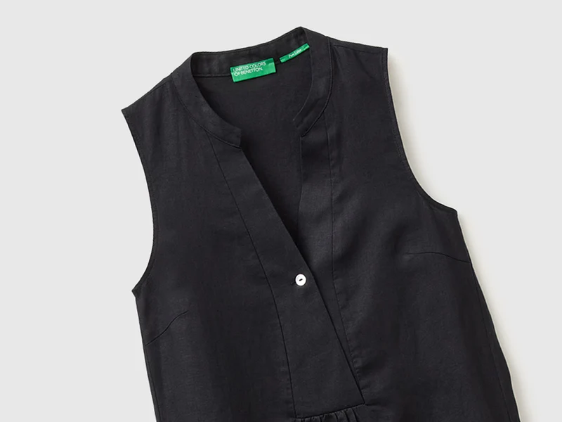 Langes Kleid aus 100 % Leinen