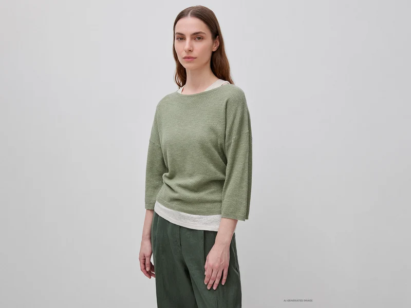 Pullover aus Leinenmischung in kastenförmiger Passform