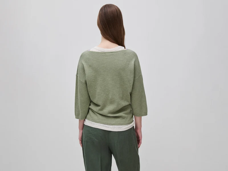 Pullover aus Leinenmischung in kastenförmiger Passform