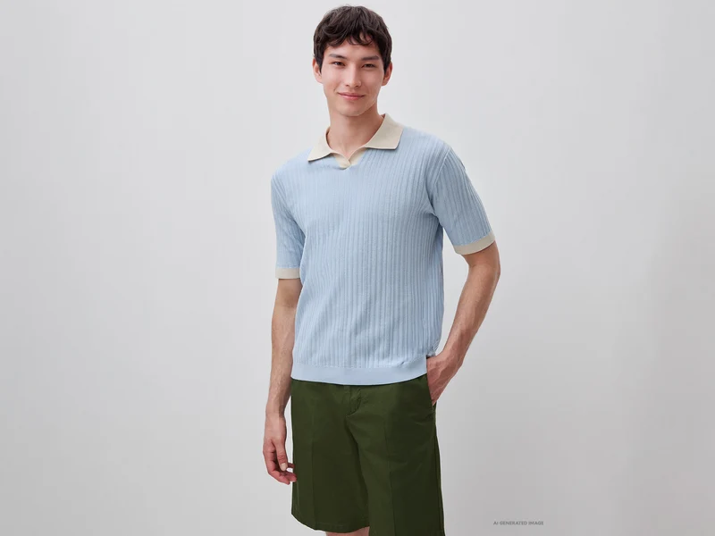 Poloshirt aus geripptem Strick