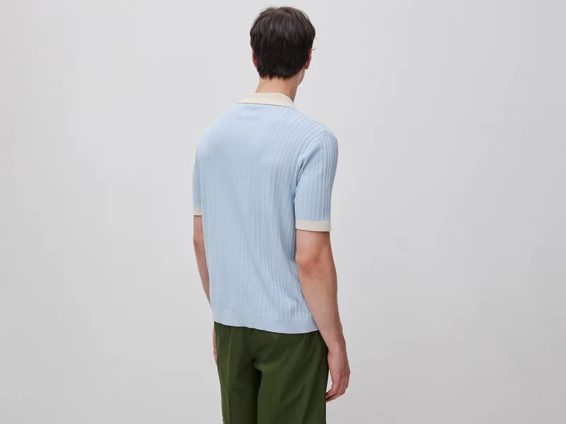 Poloshirt aus geripptem Strick
