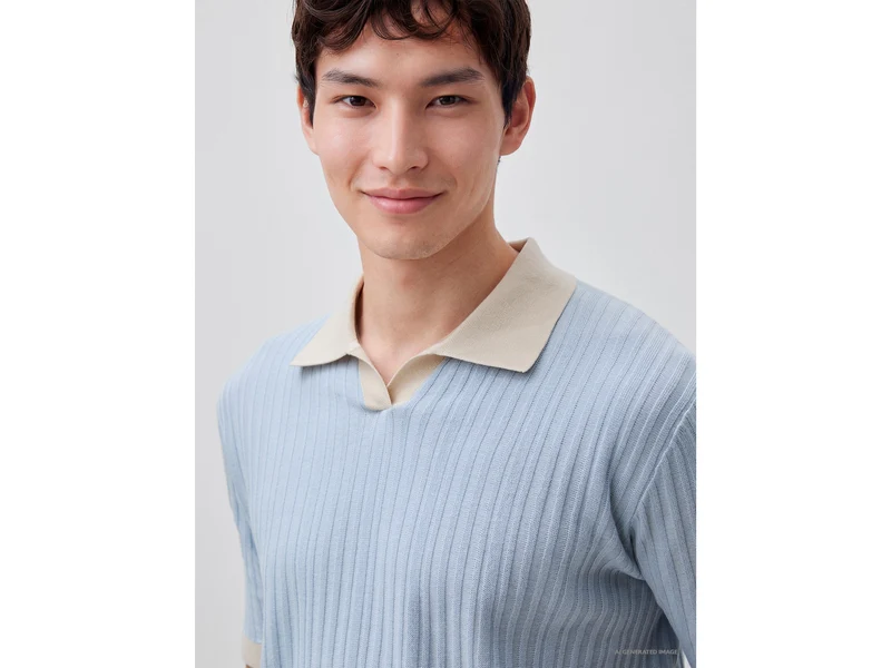Poloshirt aus geripptem Strick