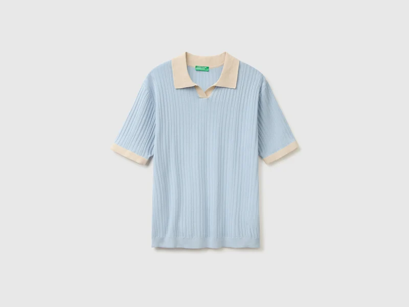 Poloshirt aus geripptem Strick