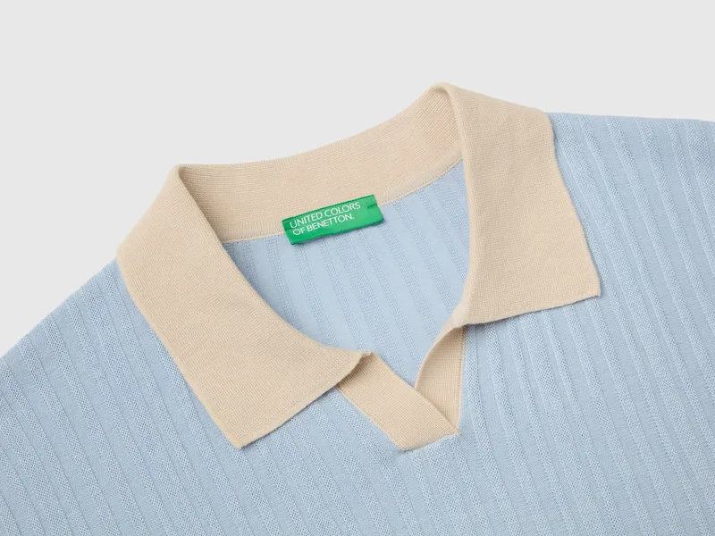 Poloshirt aus geripptem Strick