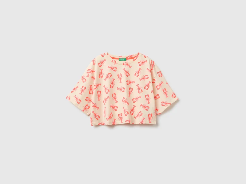 Bedrucktes Cropped-T-Shirt