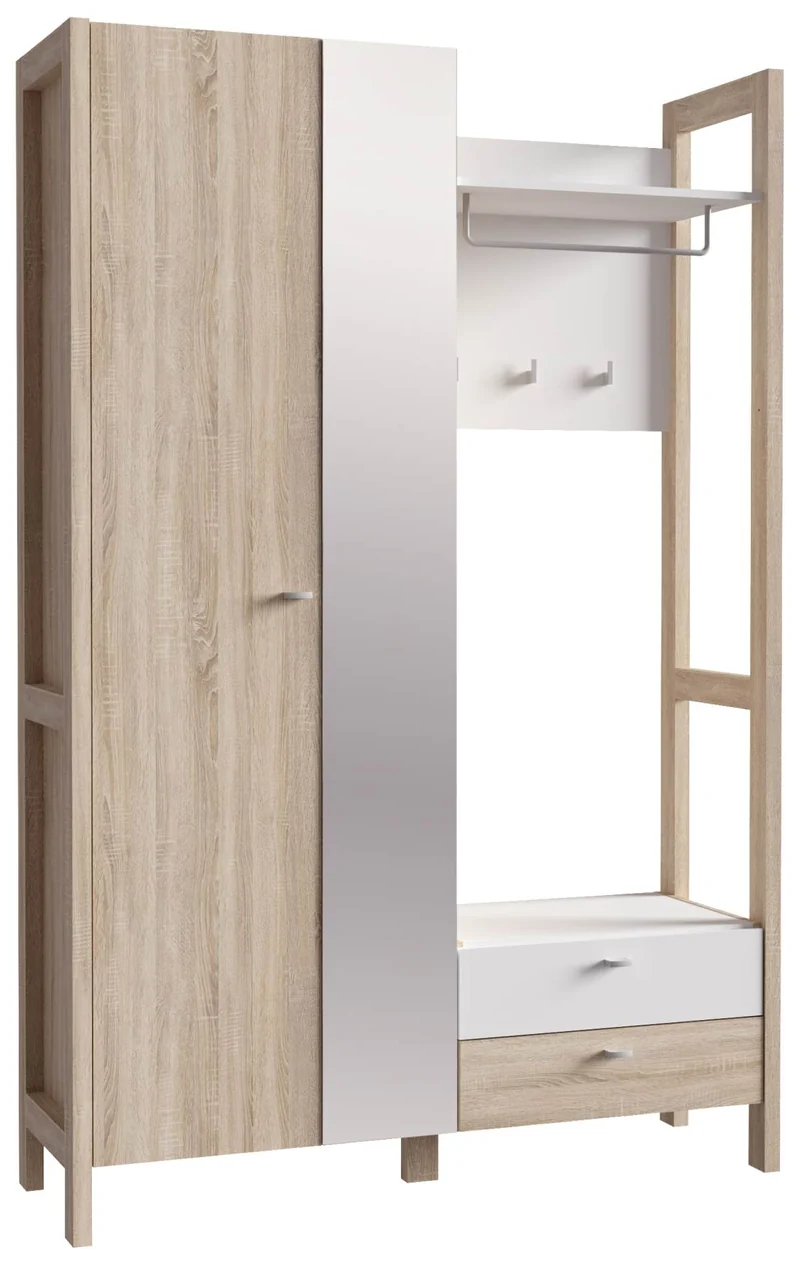 Garderobe Kompaktgarderobe HOYVIK Sonoma Eiche Optik / Weiß, von Forte