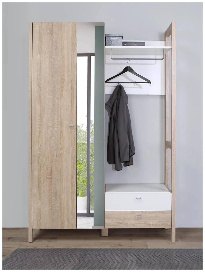Garderobe Kompaktgarderobe HOYVIK Sonoma Eiche Optik / Weiß, von Forte