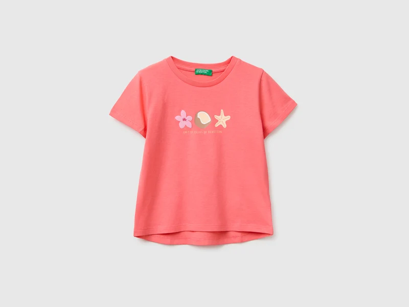 T-Shirt mit Aufdruck und Stickerei