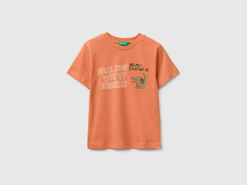 Rundhals-T-Shirt mit Aufdruck
