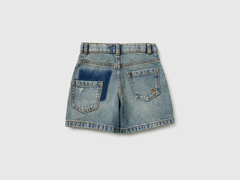 Bermudashorts aus Denim im Used-Look