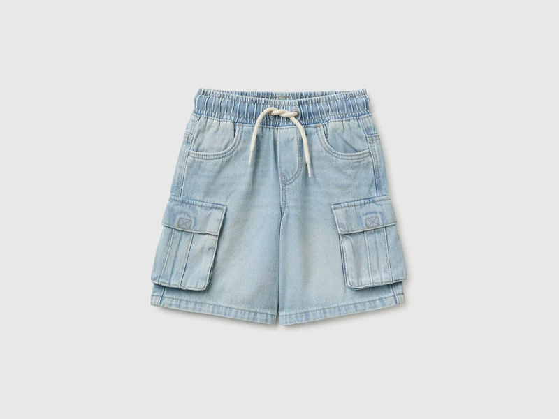 Jeans-Bermudas mit Taschen