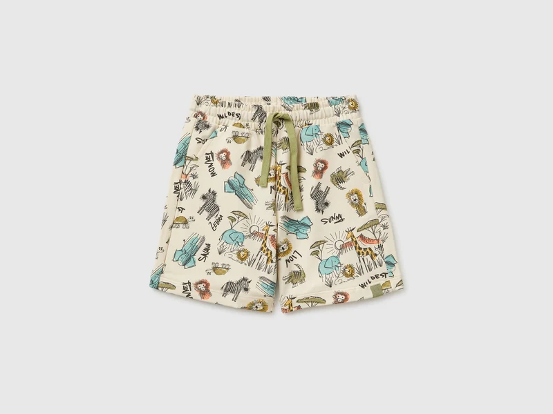 Bermudashorts mit Safari-Print