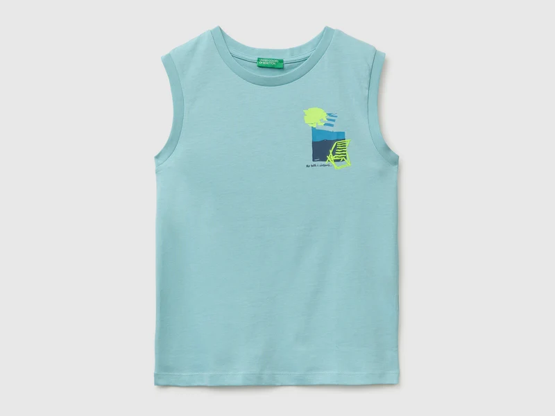 Tanktop mit Aufdruck und Stickerei