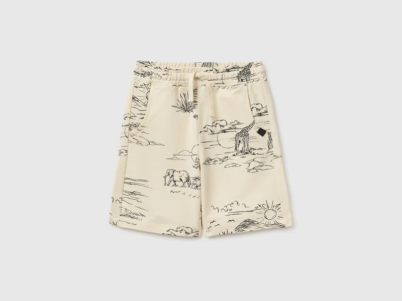 Bedrucktes Sweatshirt, Bermudashorts