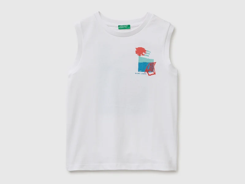Tanktop mit Aufdruck und Stickerei