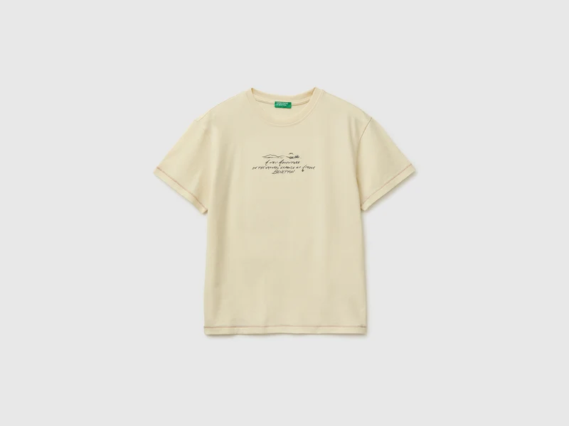 Oversized-T-Shirt mit Aufdruck und Stickerei