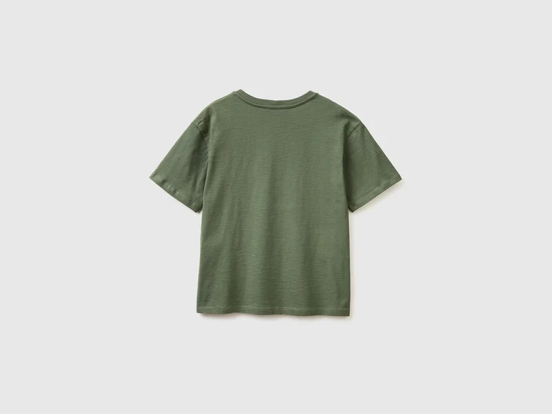Leichtes Baumwoll-T-Shirt mit V-Ausschnitt