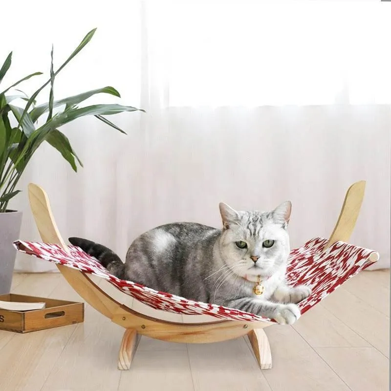 Wooden Cat Hammock - Stylish Pet Bed for Cats