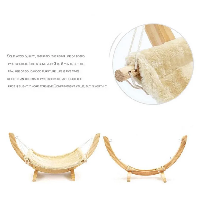 Wooden Cat Hammock - Stylish Pet Bed for Cats