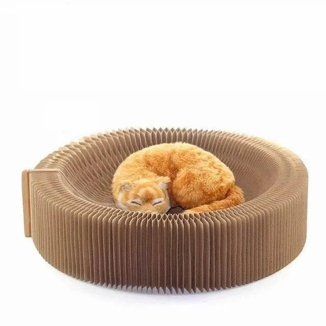 Accordion Cat Scratcher Bed - Playful Furniture for Cats