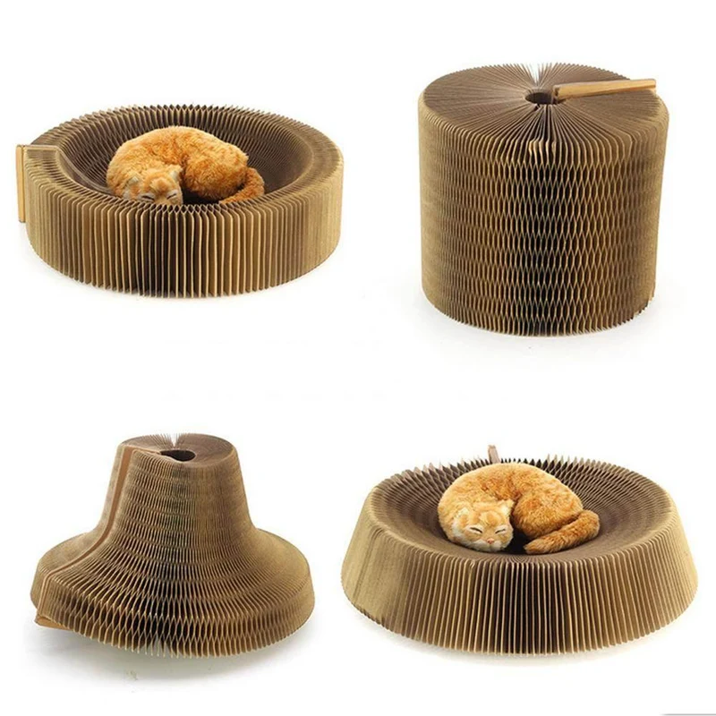 Accordion Cat Scratcher Bed - Playful Furniture for Cats