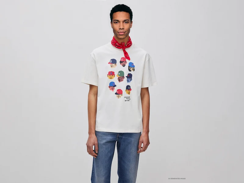Bedrucktes T-Shirt mit lockerer Passform
