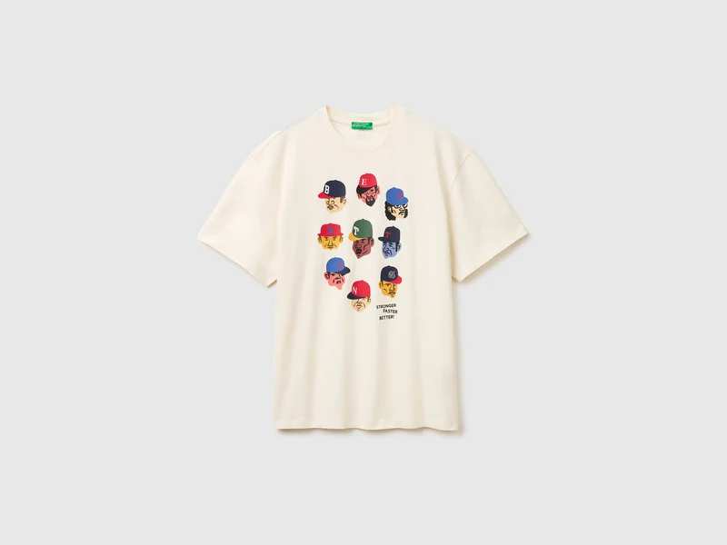 Bedrucktes T-Shirt mit lockerer Passform