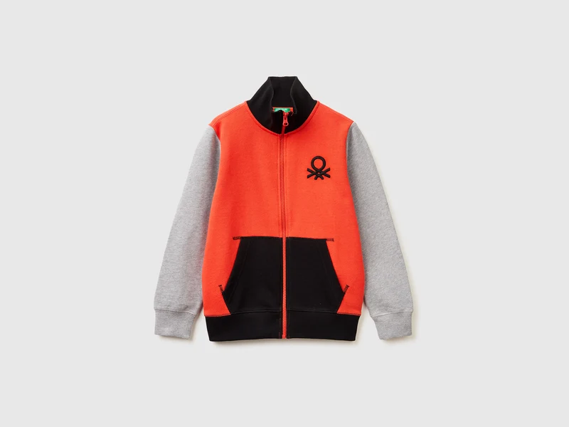 Sweatshirt aus reiner Baumwolle mit Reißverschluss