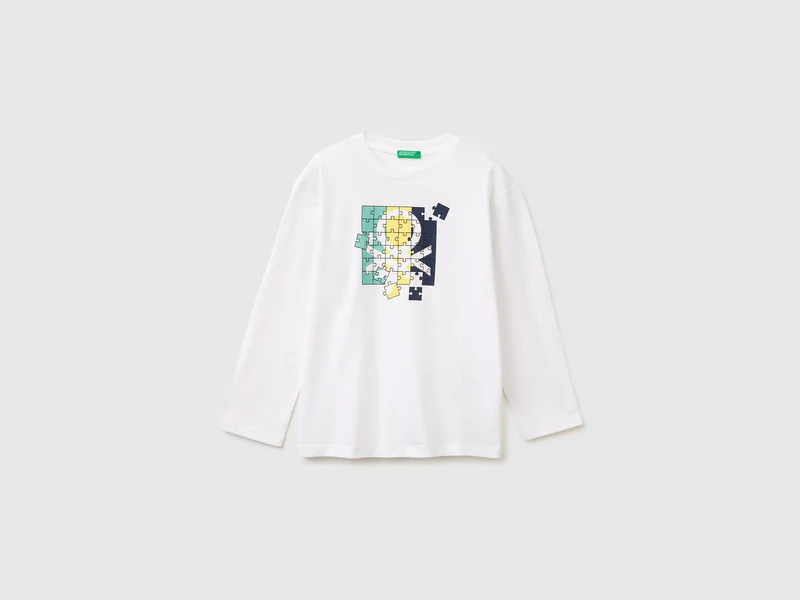 Bio-Baumwoll-T-Shirt mit Logodruck
