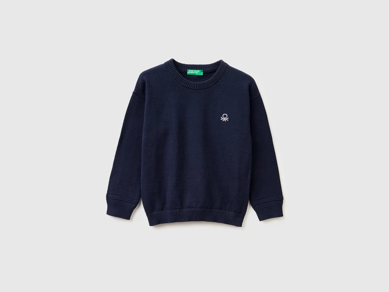 Pullover aus Bio-Baumwolle mit Rundhalsausschnitt