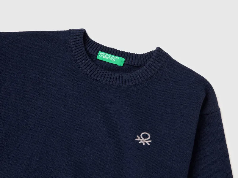 Pullover aus Bio-Baumwolle mit Rundhalsausschnitt