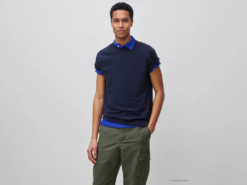 Dunkelblaues T-Shirt