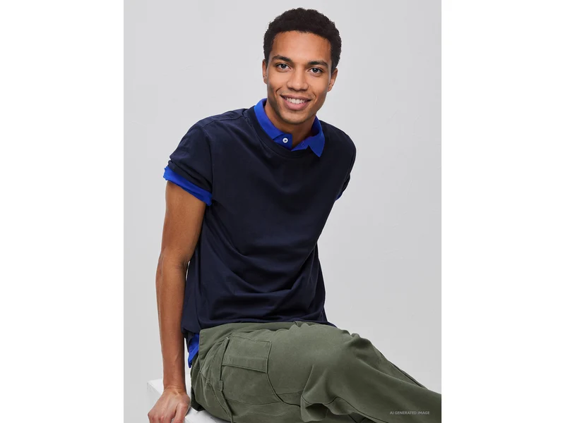 Dunkelblaues T-Shirt