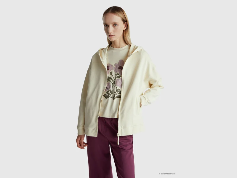 Kapuzenpullover mit Reißverschluss aus 100 % Baumwolle