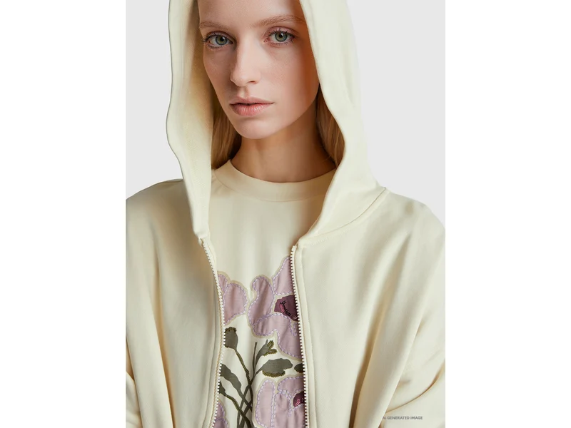 Kapuzenpullover mit Reißverschluss aus 100 % Baumwolle