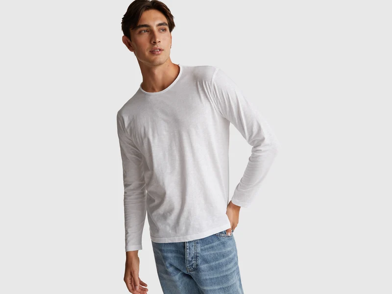 Langarm-T-Shirt aus 100 % Baumwolle