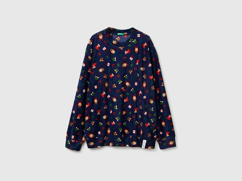 Fleecepullover mit Weihnachtsmotiv