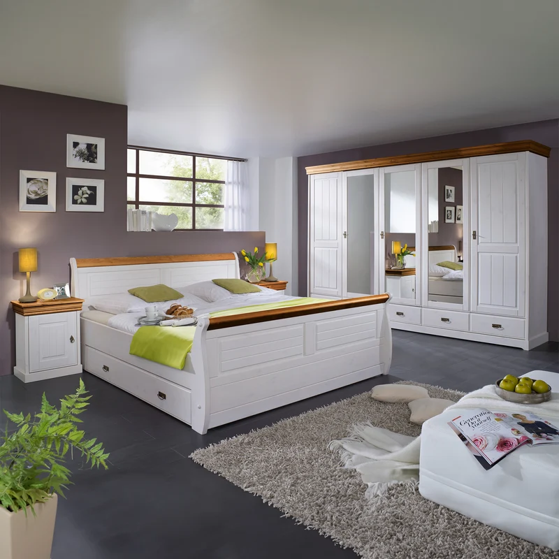 Kleiderschrank 5 trg. Kiefer massiv - Skagen