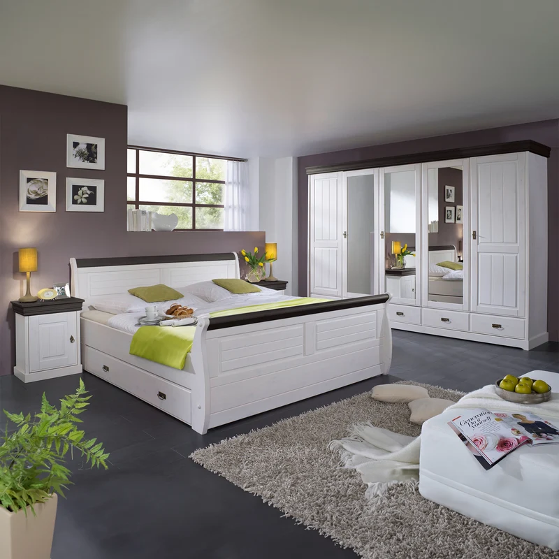 Kleiderschrank 5 trg. Kiefer massiv - Skagen
