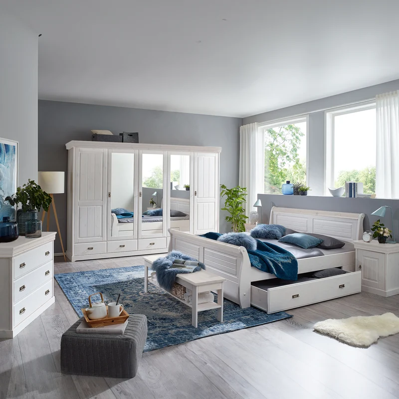 Kleiderschrank 5 trg. Kiefer massiv - Skagen