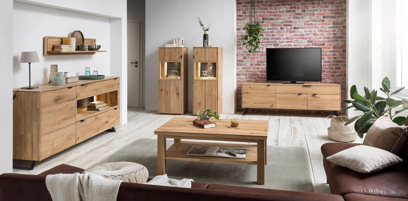 Highboard Wildeiche massiv Bianco - Passione