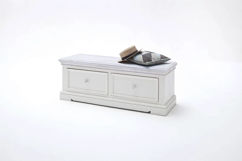 Garderoben Set III Kiefer massiv weiß / white sanded - Opus