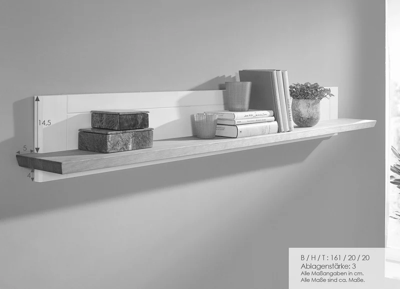 Wandboard Kiefer massiv weiß natur - Tilda