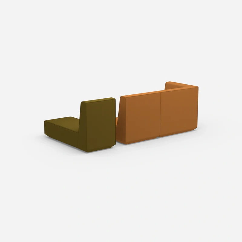 Modulares 2er Sofa mit Recamiere