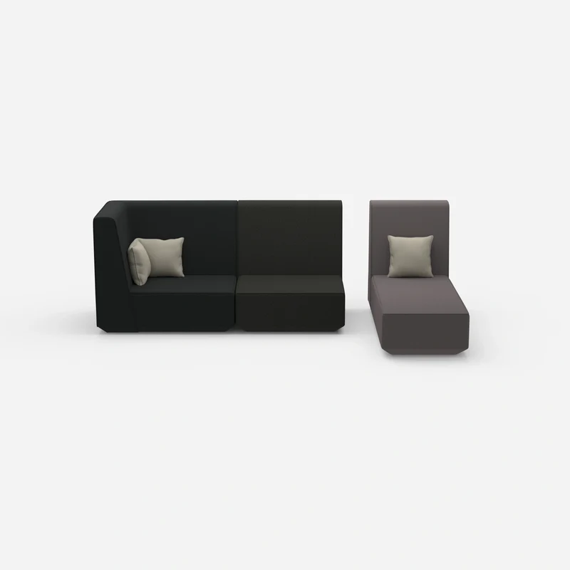 Modulares 2er Sofa mit Recamiere