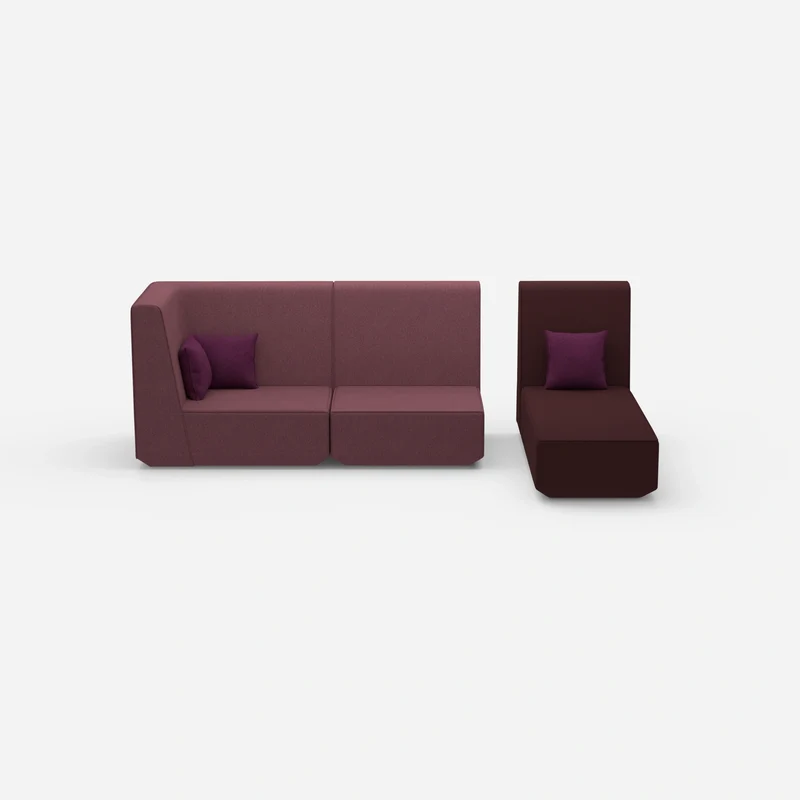 Modulares 2er Sofa mit Recamiere